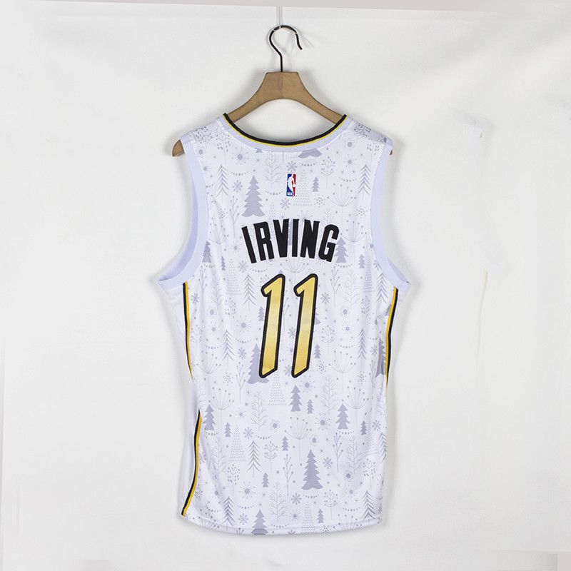 Men Brooklyn Nets #11 Irving White Christmas Edition Nike 2021 NBA Jersey